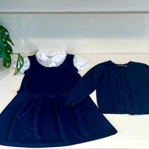 The Children’s Place Navy Uniform Set | Dress + Cardigan | 4–5T